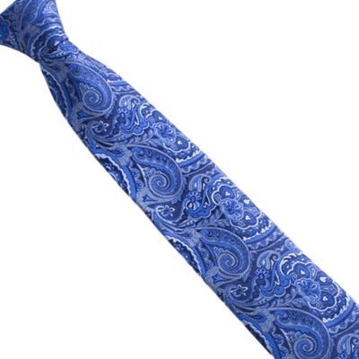 Navy intricate paisley tie